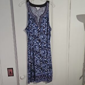 Floral Blue Midi Dress